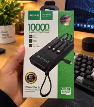 REGRSI 10,000mAh — Built-in Cable + Digital Display
